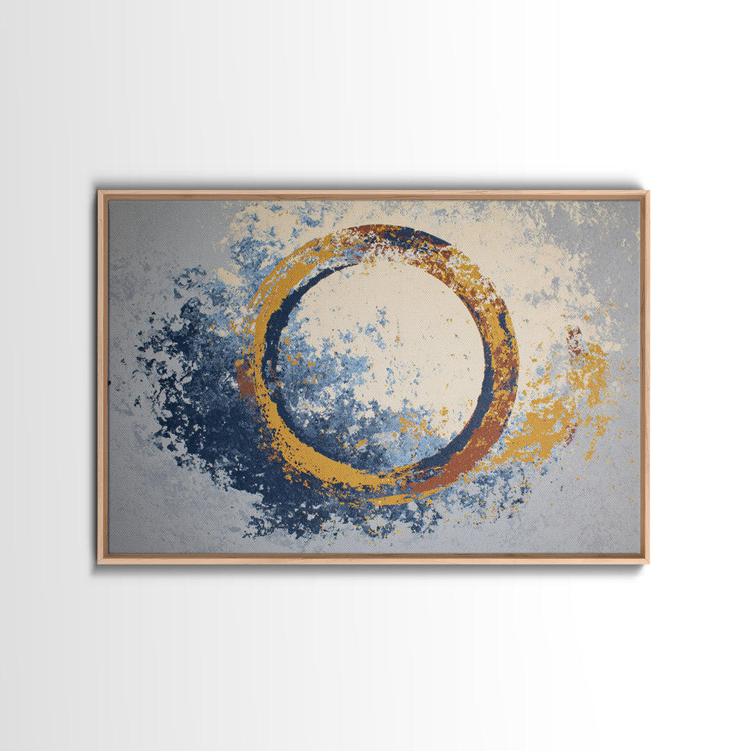 Single Brushstroke Circle Canvas Print, Minimalist Art, Abstract Painting, Living Room Decor, Fine Art, Minimal, MIN-3x2-98