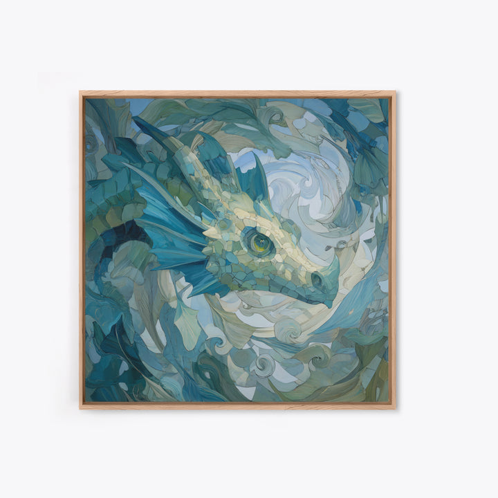 Sea Dragon Drifting Among Kelp Framed Canvas Print, Marine Life Art, Ocean Prints, Living Room Decor, Fine Art, Marine, MLA-1x1-65