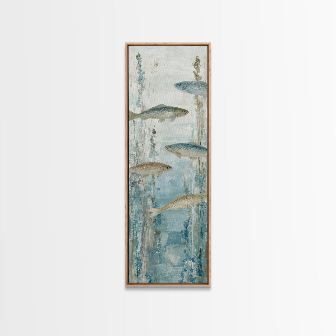 Koi Like Marine Fish Canvas Print, Marine Life Art, Modern, Living Room Decor, Fine Art, Marine, Statement Artwork, Boho Decor, MLA-1x3-28