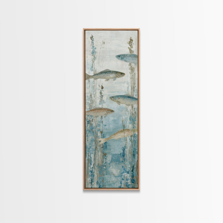 Koi Like Marine Fish Canvas Print, Marine Life Art, Modern, Living Room Decor, Fine Art, Marine, Statement Artwork, Boho Decor, MLA-1x3-28