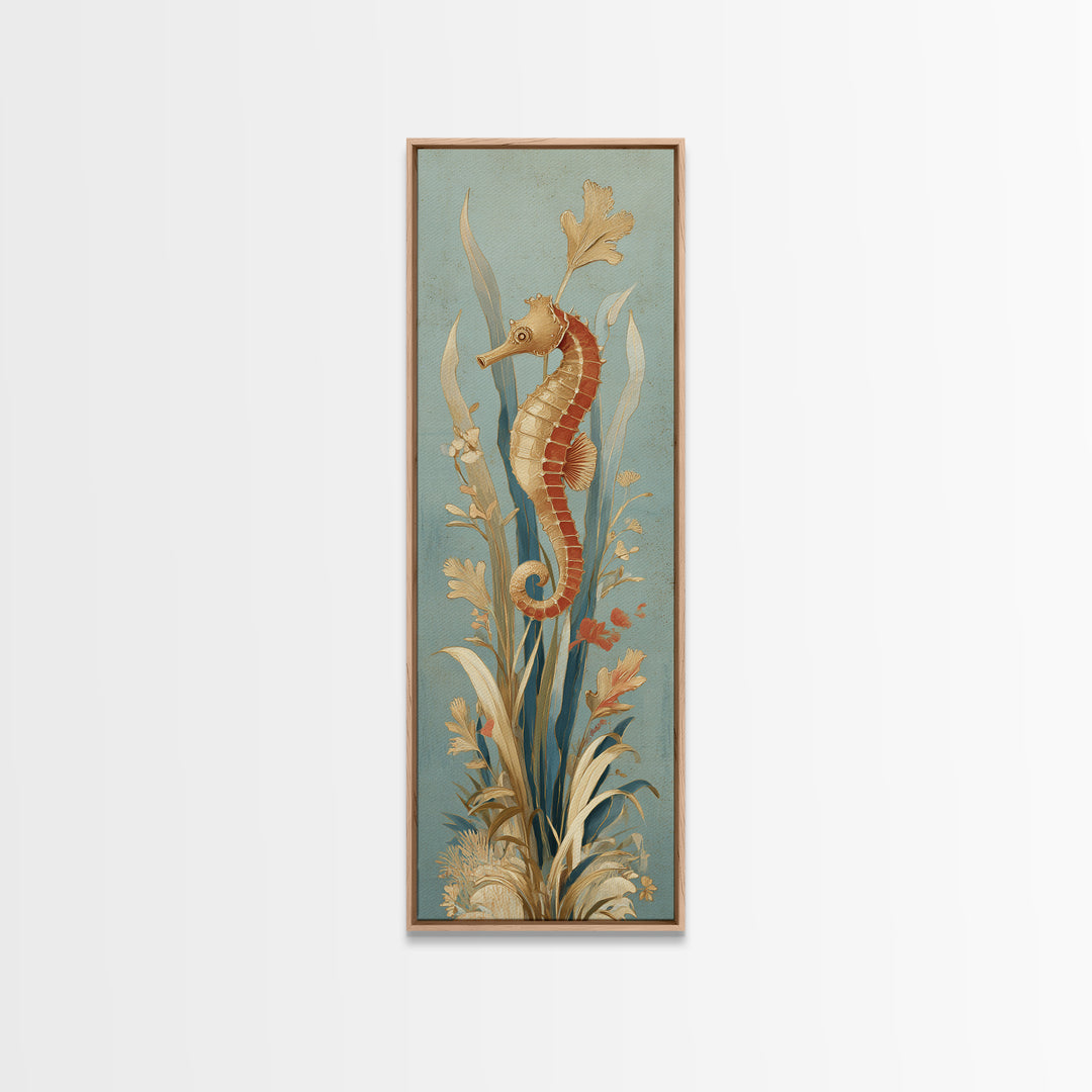Seahorse Pair Among Sea Grass Canvas Print, Marine Life Art, Marine Life, Living Room Decor, Fine Art, Marine, Art Print, MLA-1x3-65
