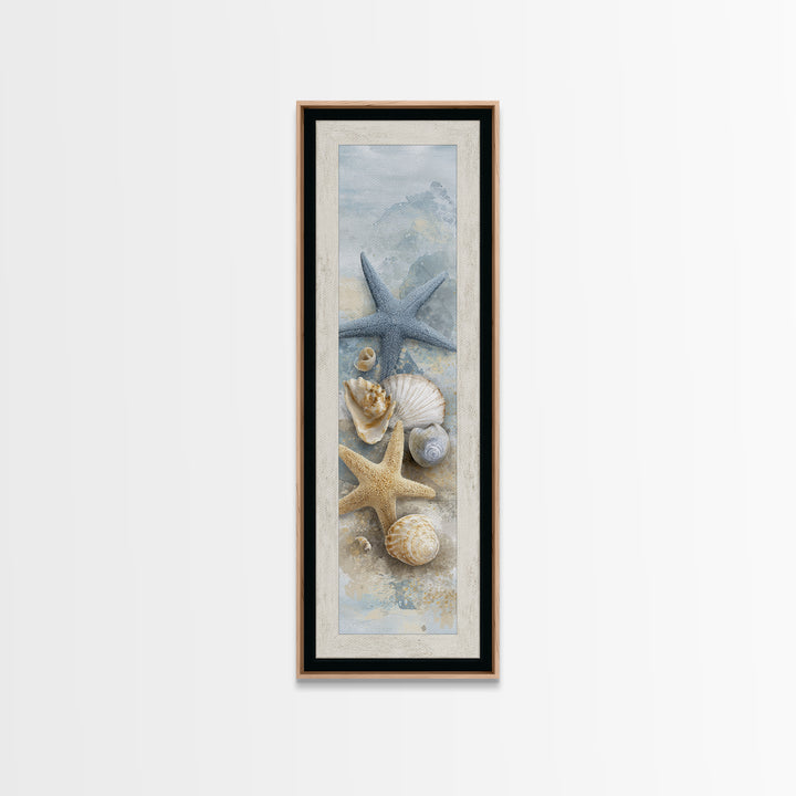 Starfish and Shells Natural Specimen Layout Canvas Print, Marine Life Art, Fine Art Print, Living Room Decor, Fine Art, Marine, MLA-1x3-73