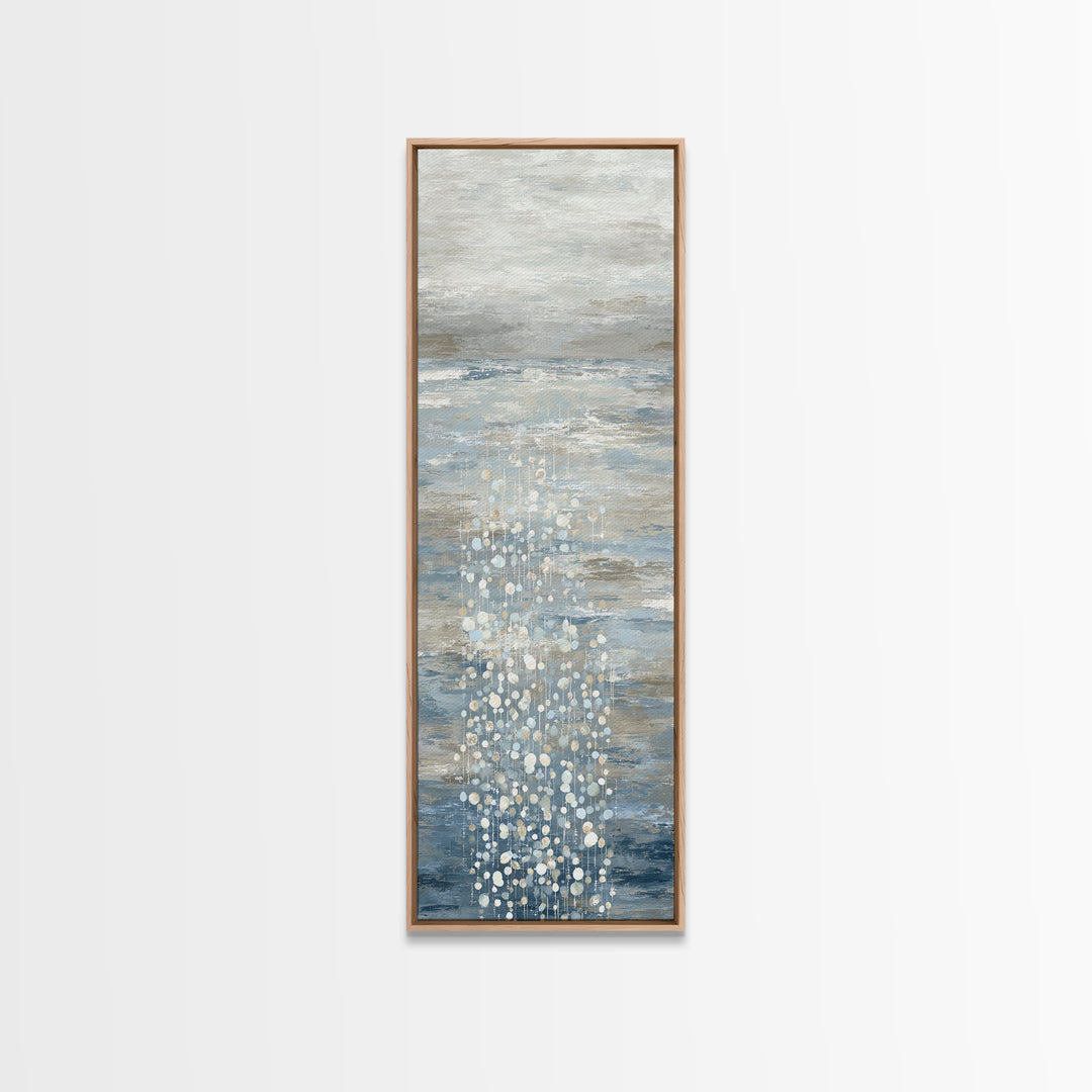 Oyster Shells with Pearly Highlights Canvas Print, Marine Life Art, Coastal Home Decor, Living Room Decor, Oil Painting, Marine, MLA-1x3-82