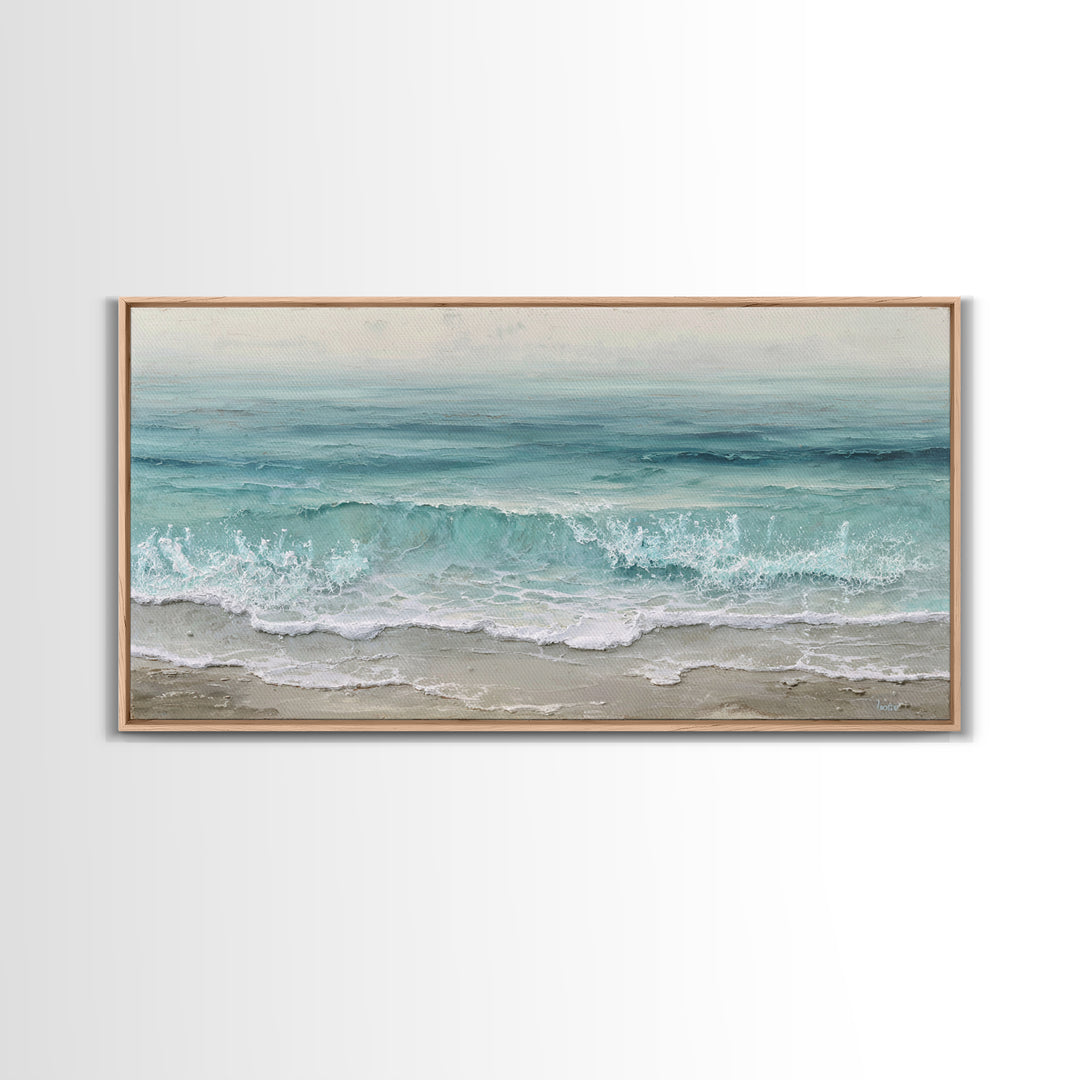 Orca Beneath Northern Lights Framed Canvas Print, Marine Life Art, Ocean Prints, Living Room Decor, Fine Art, Marine, MLA-2x1-100
