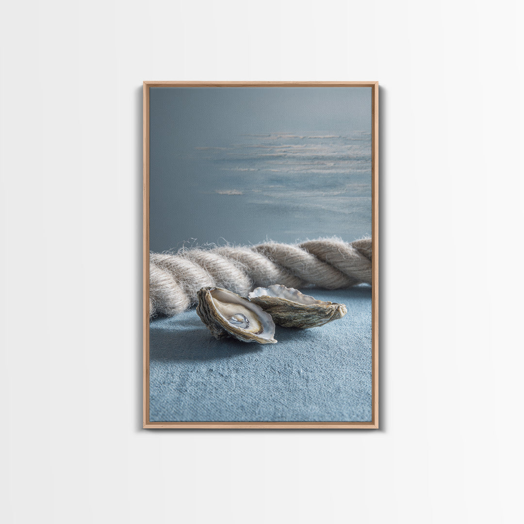Oyster Shells with Pearly Highlights Canvas Print, Marine Life Art, Wall Decor, Living Room Decor, Fine Art, Marine, MLA-2x3-54