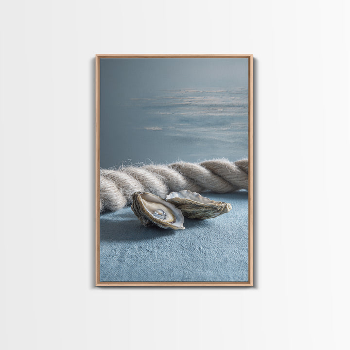 Oyster Shells with Pearly Highlights Canvas Print, Marine Life Art, Wall Decor, Living Room Decor, Fine Art, Marine, MLA-2x3-54