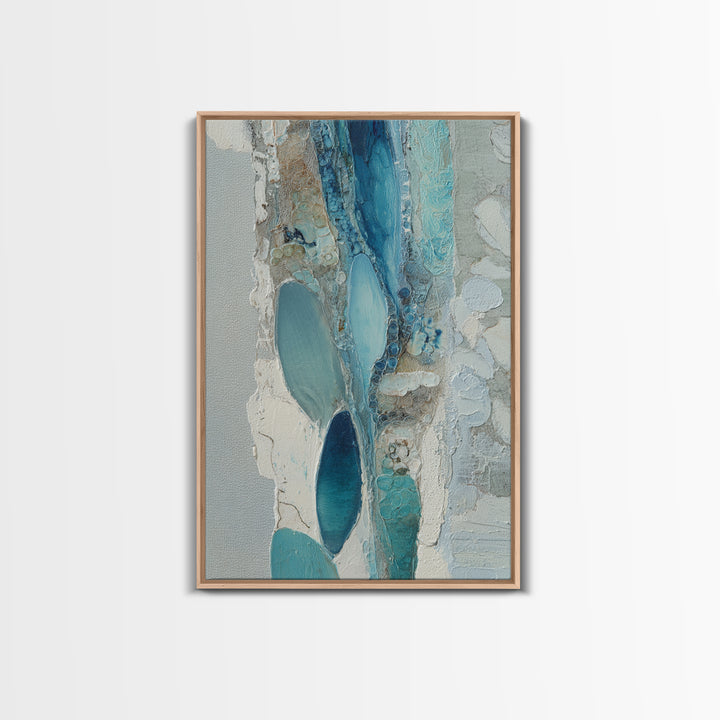 Squid in a Mysterious Midnight Sea Framed Canvas Print, Marine Life Art, Modern Art Print, Living Room Decor, Fine Art, Marine, MLA-2x3-75