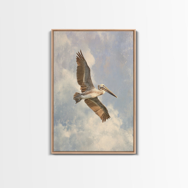 Pelican Diving Toward Fish Near Surface Canvas Print, Marine Life Art, Whale Art, Living Room Decor, Fine Art, Marine, MLA-2x3-79