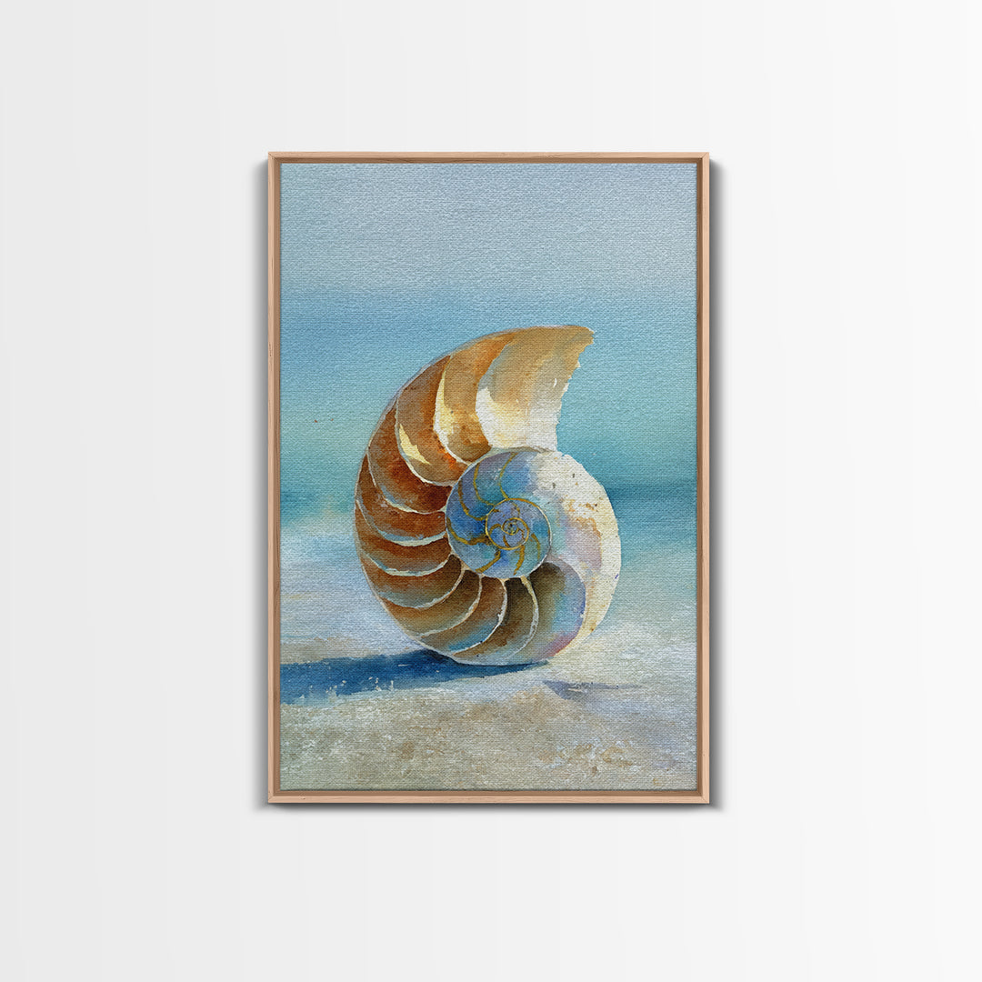 Nautilus Shell Study Canvas Print, Marine Life Art, Luxury Decor, Living Room Decor, Fine Art, Marine, Beach Decor, Coastal Art, MLA-2x3-91