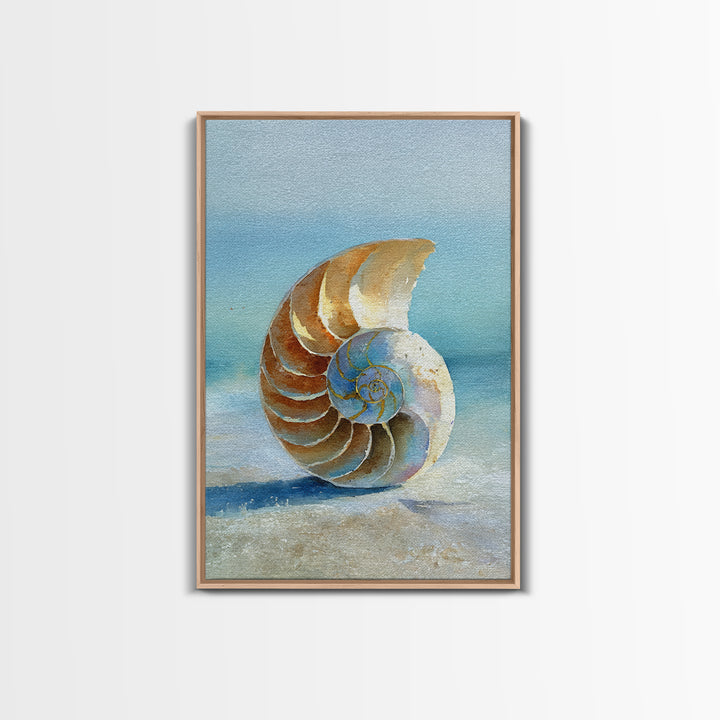 Nautilus Shell Study Canvas Print, Marine Life Art, Luxury Decor, Living Room Decor, Fine Art, Marine, Beach Decor, Coastal Art, MLA-2x3-91