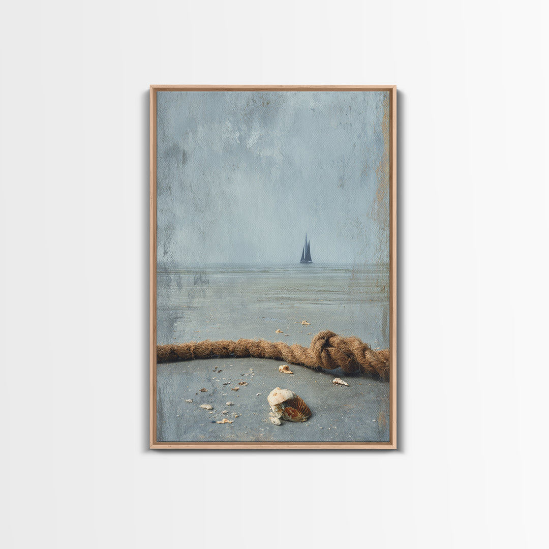 Shark Silhouette in Deep Blue Light Framed Canvas Print, Marine Life Art, Nautical Wall Art, Living Room Decor, Abstract Art, MLA-2x3-92