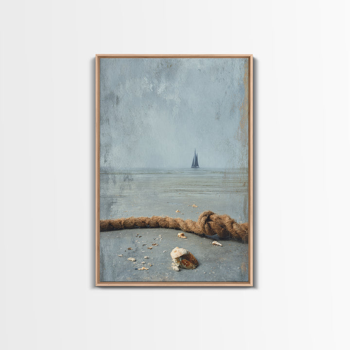 Shark Silhouette in Deep Blue Light Framed Canvas Print, Marine Life Art, Nautical Wall Art, Living Room Decor, Abstract Art, MLA-2x3-92