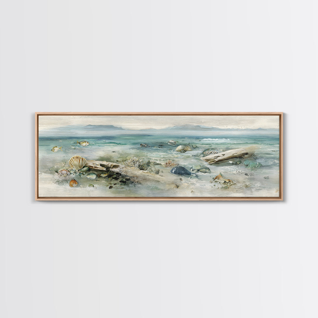 Coral Reef Panorama Canvas Print, Marine Life Art, Beach Decor, Living Room Decor, Abstract Art, Marine, Ocean Decor, MLA-3x1-25
