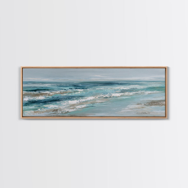Orca Beneath Northern Lights Framed Canvas Print, Marine Life Art, Textured Painting, Living Room Decor, Fine Art, Marine, MLA-3x1-72