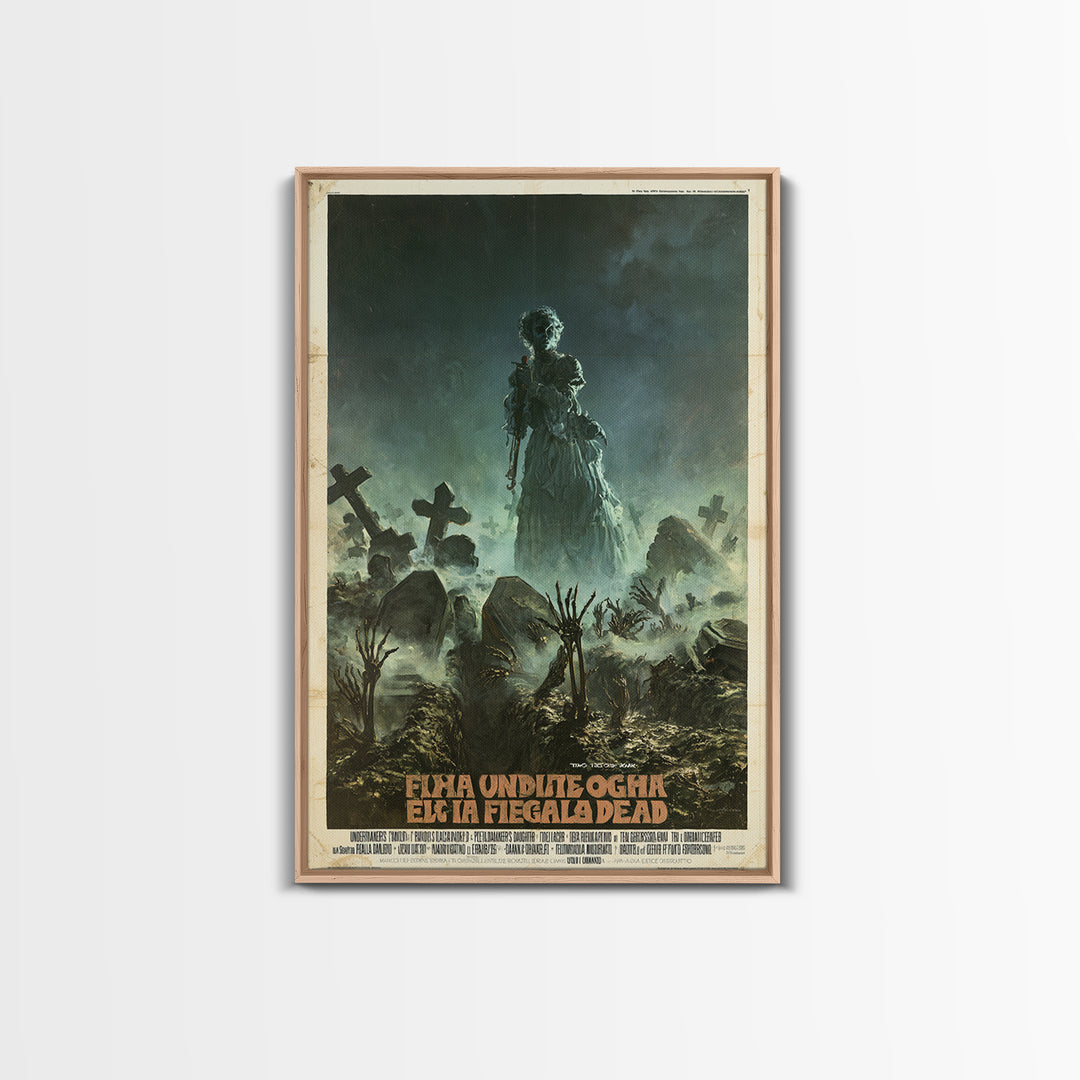 The Undertaker's Daughter Counts The Dead, Italian Horror Film Poster, Retro Gothic Cinema Art, Vintage Halloween Wall Art, Canvas Print