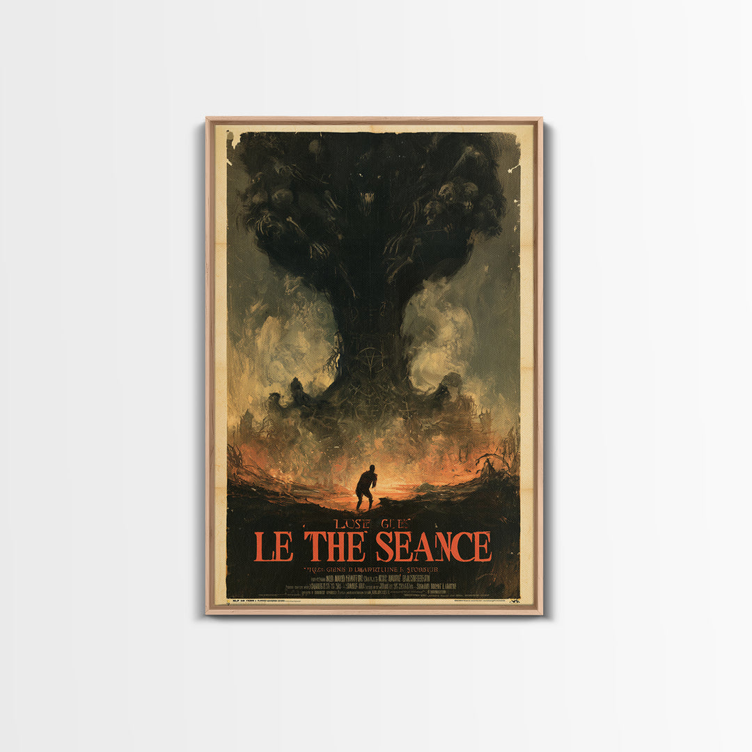 The Last Guest At The Winter Seance, French Horror Film Poster, Retro Gothic Cinema Art, Vintage Halloween Wall Art, Framed Canvas Print