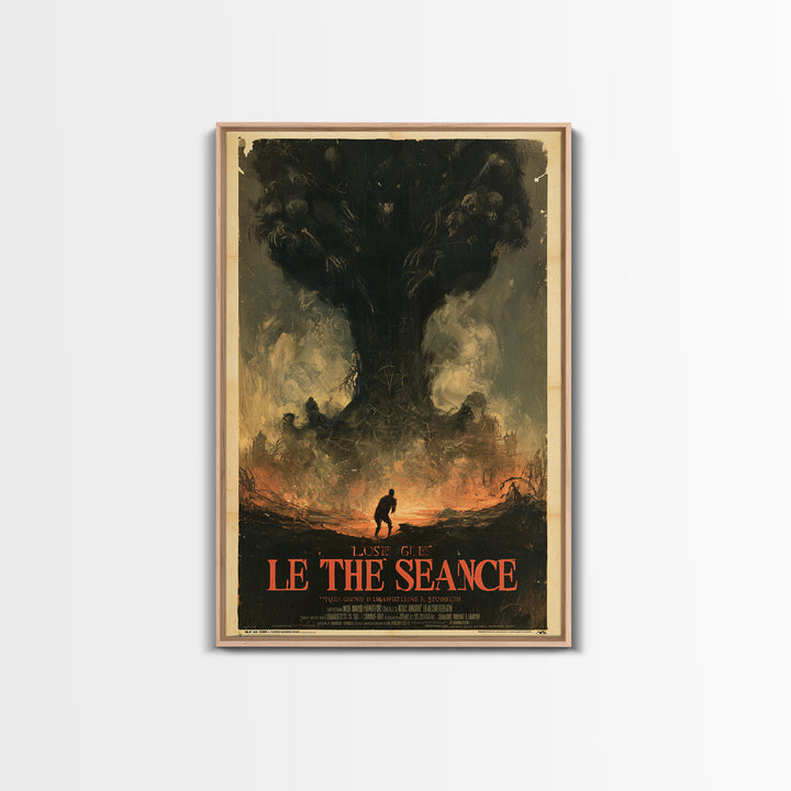 The Last Guest At The Winter Seance, French Horror Film Poster, Retro Gothic Cinema Art, Vintage Halloween Wall Art, Framed Canvas Print