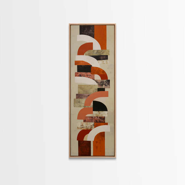 Stacked Arches in Burnt Orange and Cream Canvas Print, Midcentury Modern Art, Modern Decor, Living Room Decor, Fine Art, Retro, MMA-1x3-49