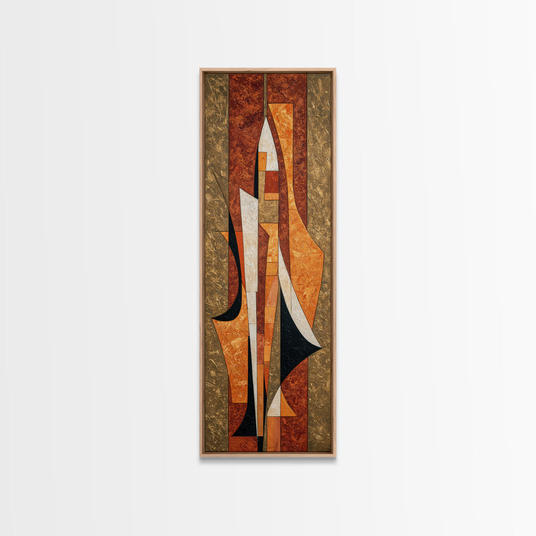 Rocket Ship in Retro Space Age Design Framed Canvas Print, Midcentury Modern Art, Fine Art Print, Living Room Decor, Retro, MMA-1x3-50