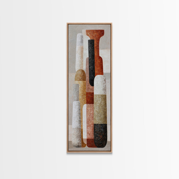 Retro Cocktail Glasses Framed Canvas Print, Midcentury Modern Art, Luxury Decor, Living Room Decor, Abstract Art, Retro, MMA-1x3-66