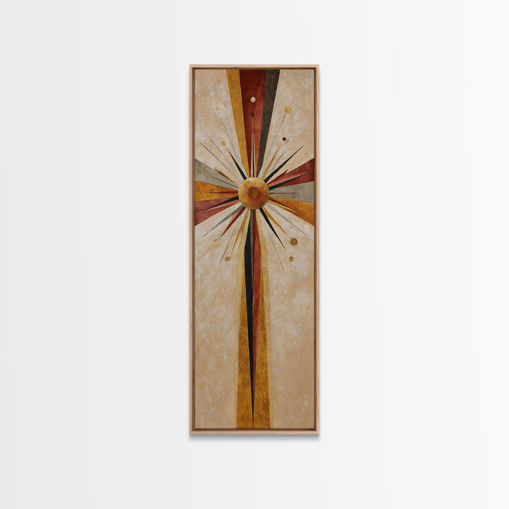 Sunburst Clock Composition Canvas Print, Midcentury Modern Art, Abstract Wall Art, Living Room Decor, Fine Art, Retro, MMA-1x3-81