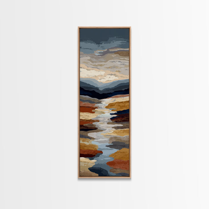 Desert Landscape Reduced to Color Blocks Canvas Print, Midcentury Modern Art, Living Room Wall Art, Living Room Decor, Retro, MMA-1x3-92