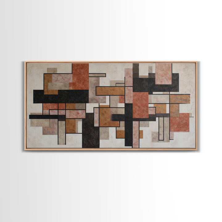 Atomic Starburst Pattern Canvas Print, Midcentury Modern Art, Textured Painting, Living Room Decor, Retro, Digital Art, MMA-2x1-22