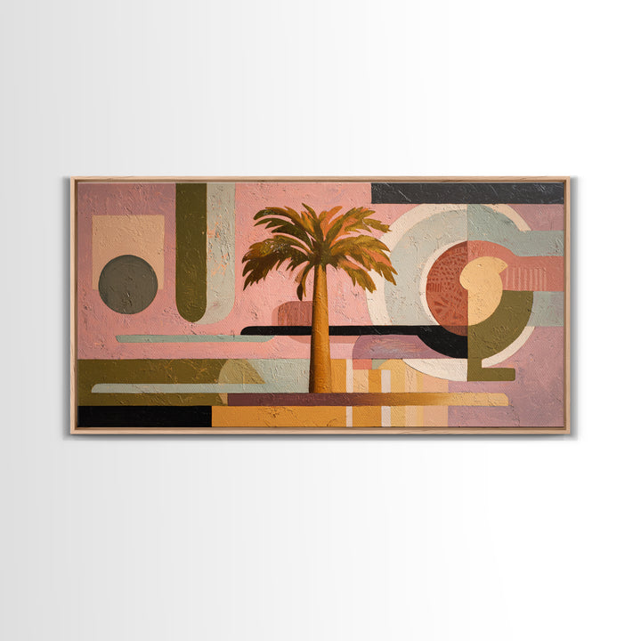 Stylized Palm Tree Canvas Print, Midcentury Modern Art, Printable Wall Art, Living Room Decor, Fine Art, Retro, Modern Wall Art, MMA-2x1-61