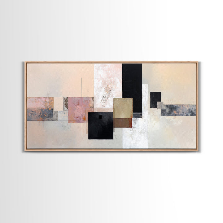 Sunburst Clock Composition Canvas Print, Midcentury Modern Art, Digital Print, Living Room Decor, Retro, Minimalist Wall Art, MMA-2x1-89