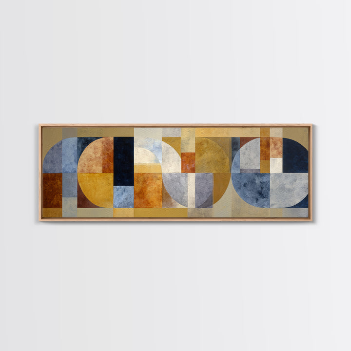 Sunburst Clock Composition Canvas Print, Midcentury Modern Art, Digital Print, Living Room Decor, Retro, Minimalist Wall Art, MMA-3x1-13