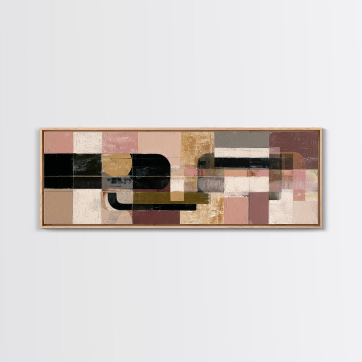 Oval and Rectangle Composition Canvas Print, Midcentury Modern Art, Boho Wall Decor, Living Room Decor, Fine Art, Retro, MMA-3x1-8