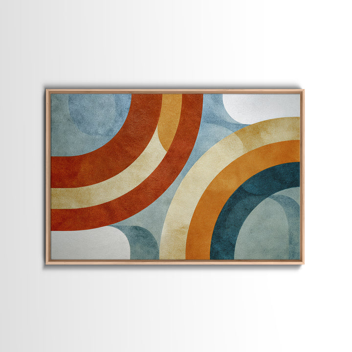 Stacked Arches in Burnt Orange and Cream Canvas Print, Midcentury Modern Art, Boho Decor, Living Room Decor, Oil Painting, MMA-3x2-89