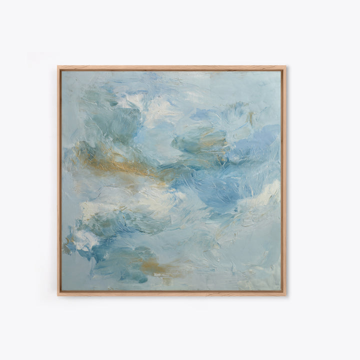 Calming Blue Abstract Framed Canvas Print, Medical Office Art, Nurse Wall Art, Office Decor, Abstract Art, Calm, Room Decor, MOA-1x1-1
