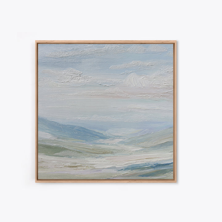 Soft Mountain Landscape Framed Canvas Print, Medical Office Art, Healthcare Wall Art, Office Decor, Oil Painting, Calm, MOA-1x1-2
