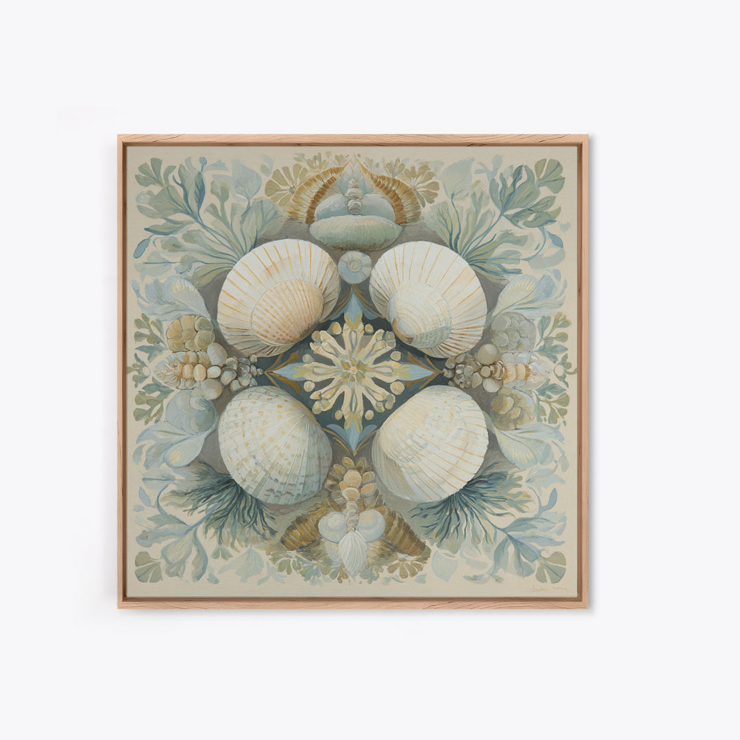 Coastal Shells and Water Study Canvas Print, Medical Office Art, Office Decor, Calm, Brain Poster, Healthcare Wall Art, MOA-1x1-20