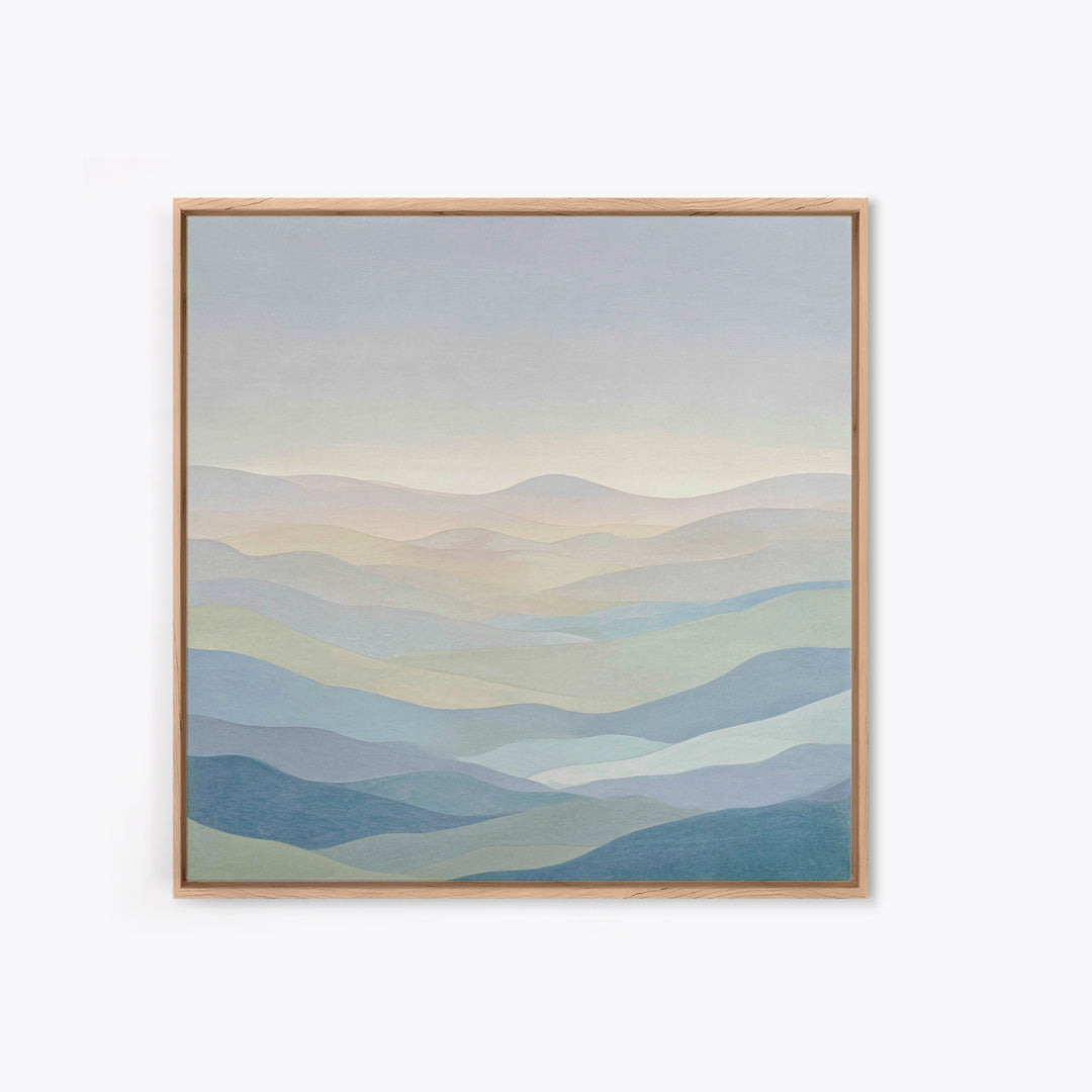 Minimal Sunrise over Rounded Hills Canvas Print, Medical Office Art, Minimalist Art, Office Decor, Calm, Educational Poster, MOA-1x1-23