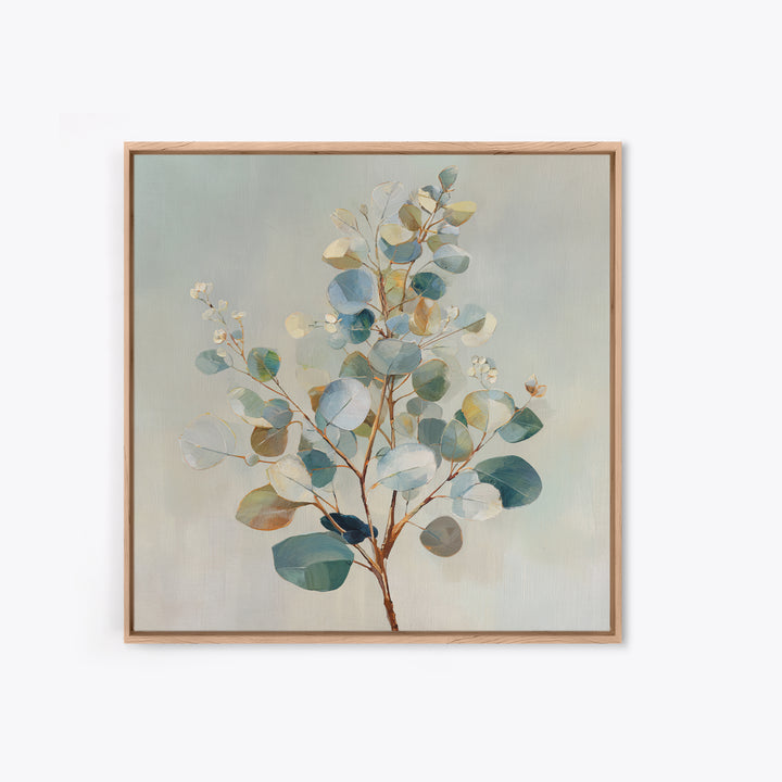Botanical Eucalyptus Branch Framed Canvas Print, Medical Office Art, Medical Decor, Office Decor, Oil Painting, Calm, MOA-1x1-27