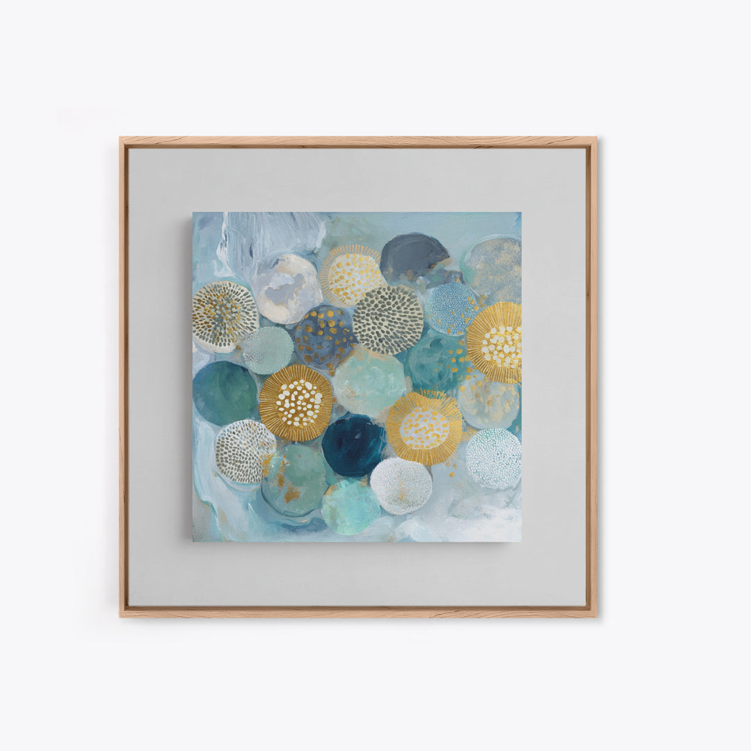 Abstract Cells and Circles as Soothing Pattern Framed Canvas Print, Medical Office Art, Fine Art Print, Office Decor, MOA-1x1-29