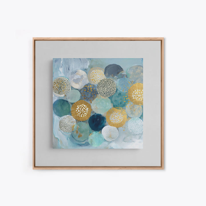 Abstract Cells and Circles as Soothing Pattern Framed Canvas Print, Medical Office Art, Fine Art Print, Office Decor, MOA-1x1-29