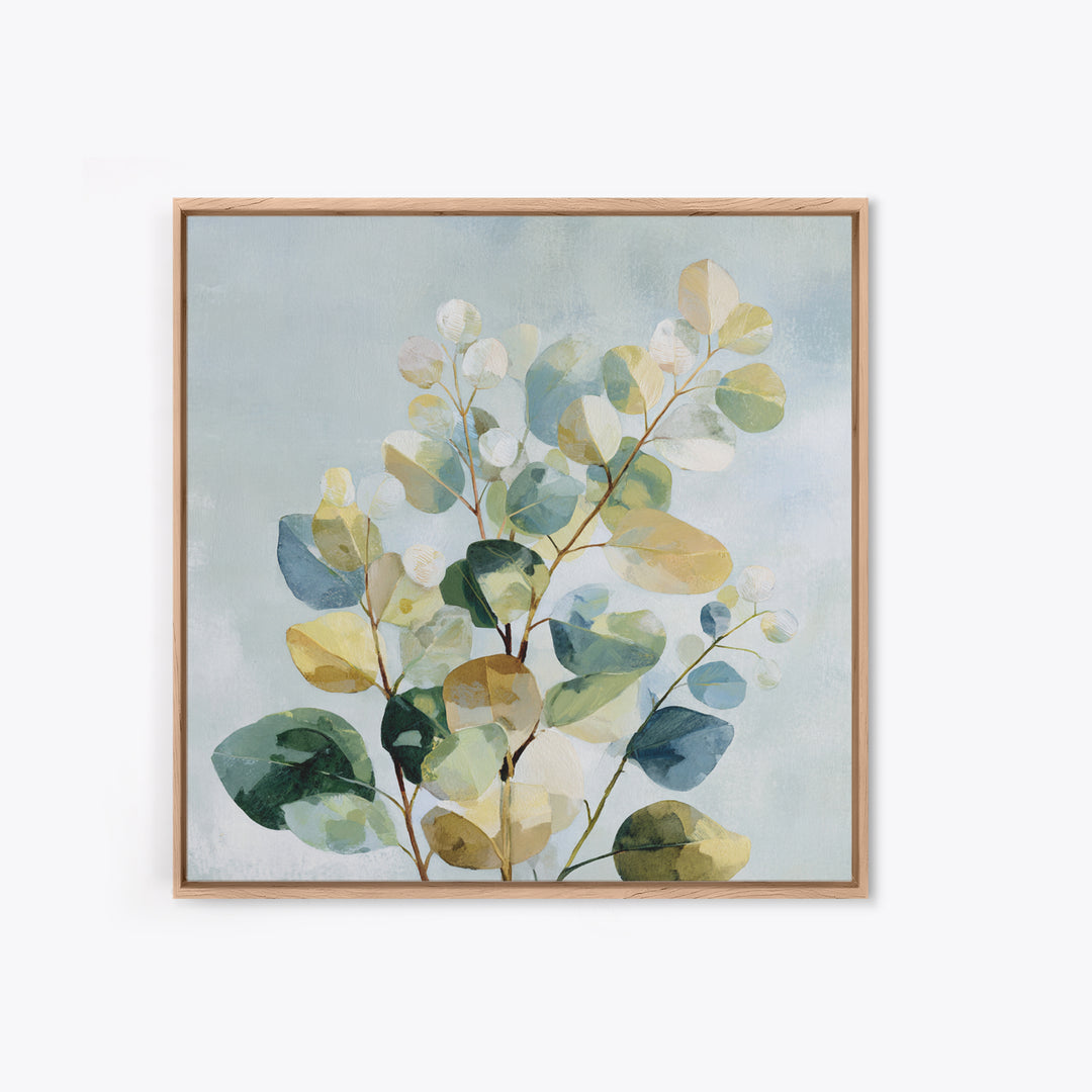 Botanical Eucalyptus Branch Canvas Print, Medical Office Art, Teal Wall Art, Office Decor, Fine Art, Calm, Anatomy Art, MOA-1x1-3