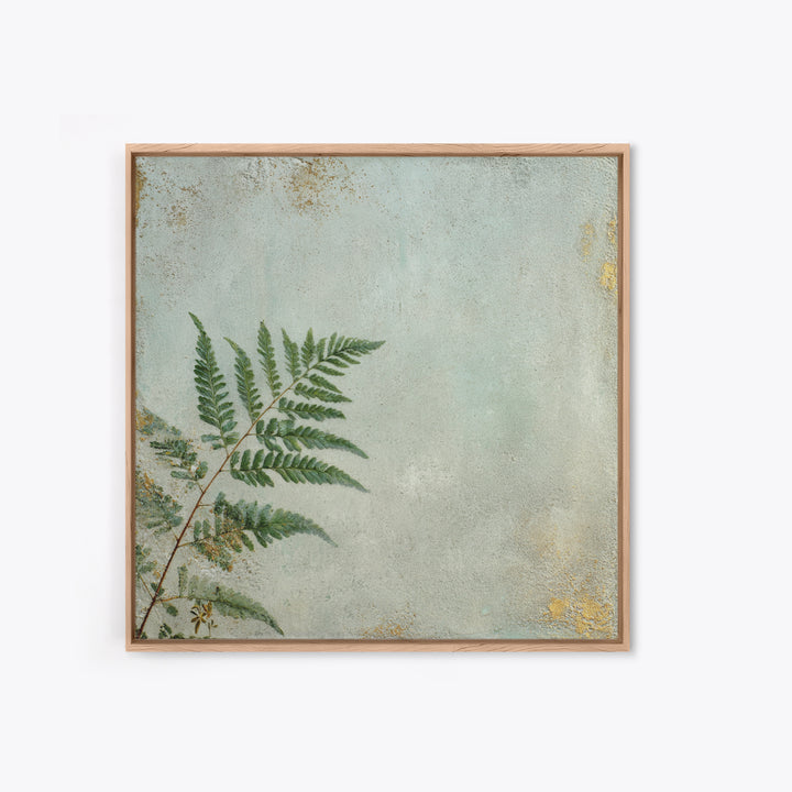 Minimal Green Fern Specimen Framed Canvas Print, Medical Office Art, Gallery Decor, Office Decor, Fine Art, Calm, MOA-1x1-32
