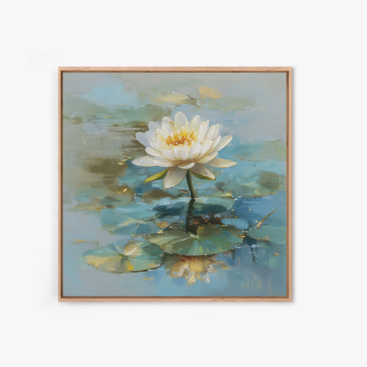 Lotus Flower Floating on Still Water Canvas Print, Medical Office Art, Brain Poster, Office Decor, Watercolor Art, Calm, MOA-1x1-35