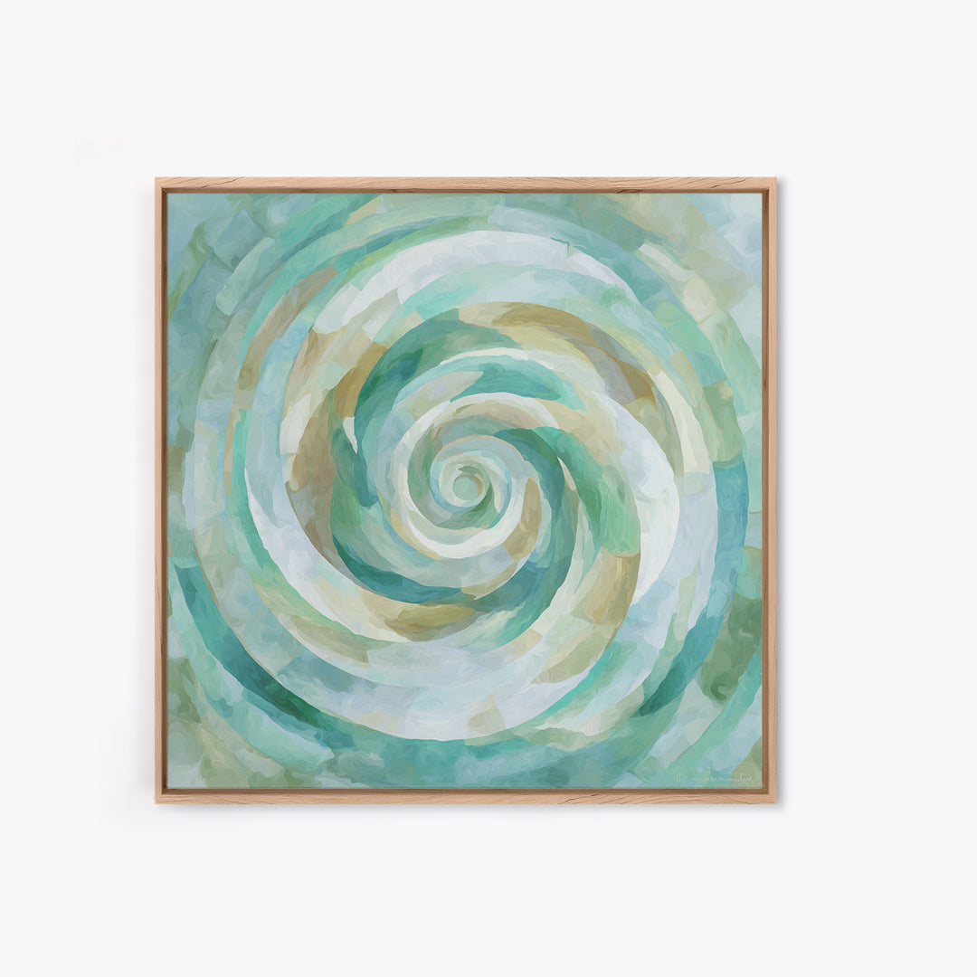 Abstract Healing Spiral Framed Canvas Print, Medical Office Art, Healthcare Wall Art, Office Decor, Abstract Art, Calm, MOA-1x1-39