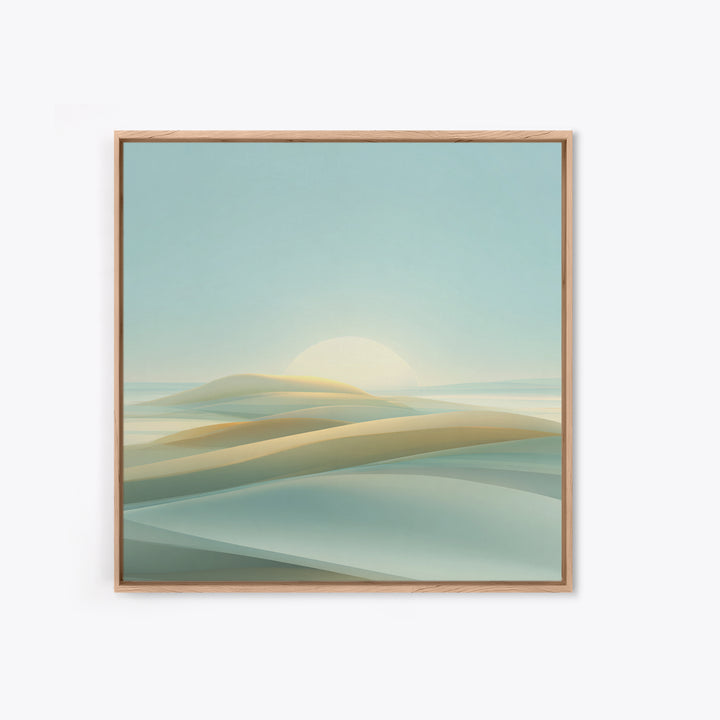 Minimal Sunrise over Rounded Hills Framed Canvas Print, Medical Office Art, Medical Office Decor, Office Decor, Fine Art, Calm, MOA-1x1-47