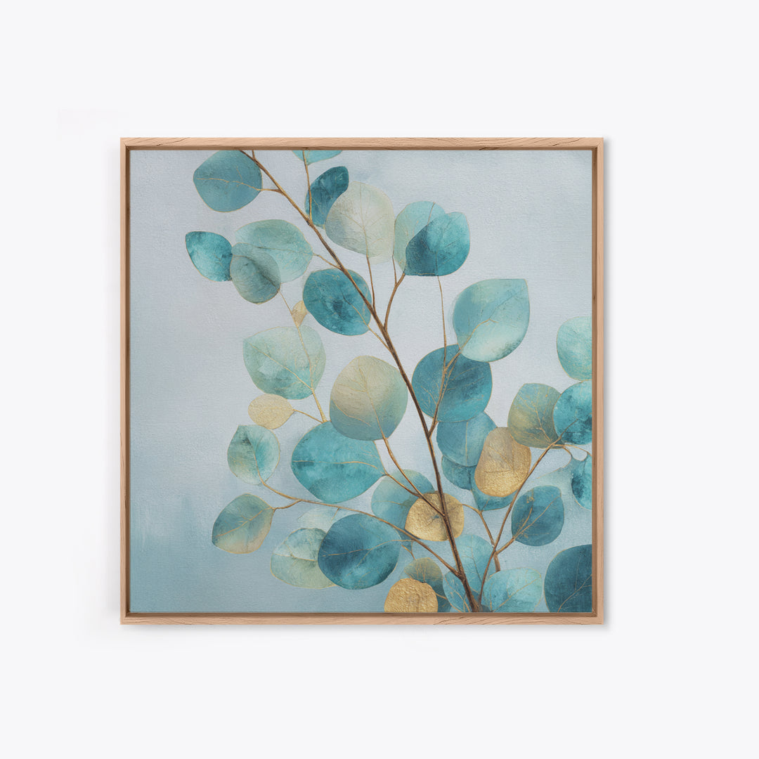Botanical Eucalyptus Branch Framed Canvas Print, Medical Office Art, Nurse Wall Art, Office Decor, Watercolor Art, Calm, MOA-1x1-51