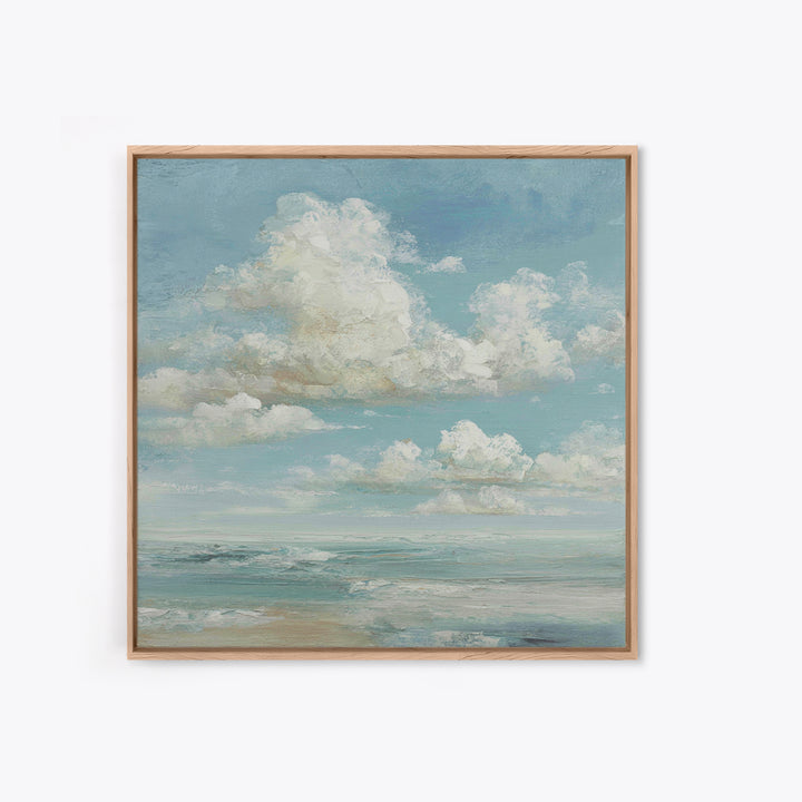 Sky and Cloud Scene Framed Canvas Print, Medical Office Art, Statement Artwork, Office Decor, Abstract Art, Calm, Digital Art, MOA-1x1-57