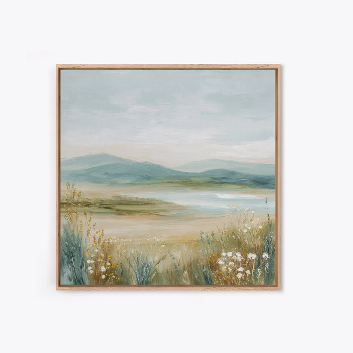 Sunlit Meadow with Wildflowers and Calm Mood Canvas Print, Medical Office Art, Anatomy Poster, Office Decor, Fine Art, Calm, MOA-1x1-60