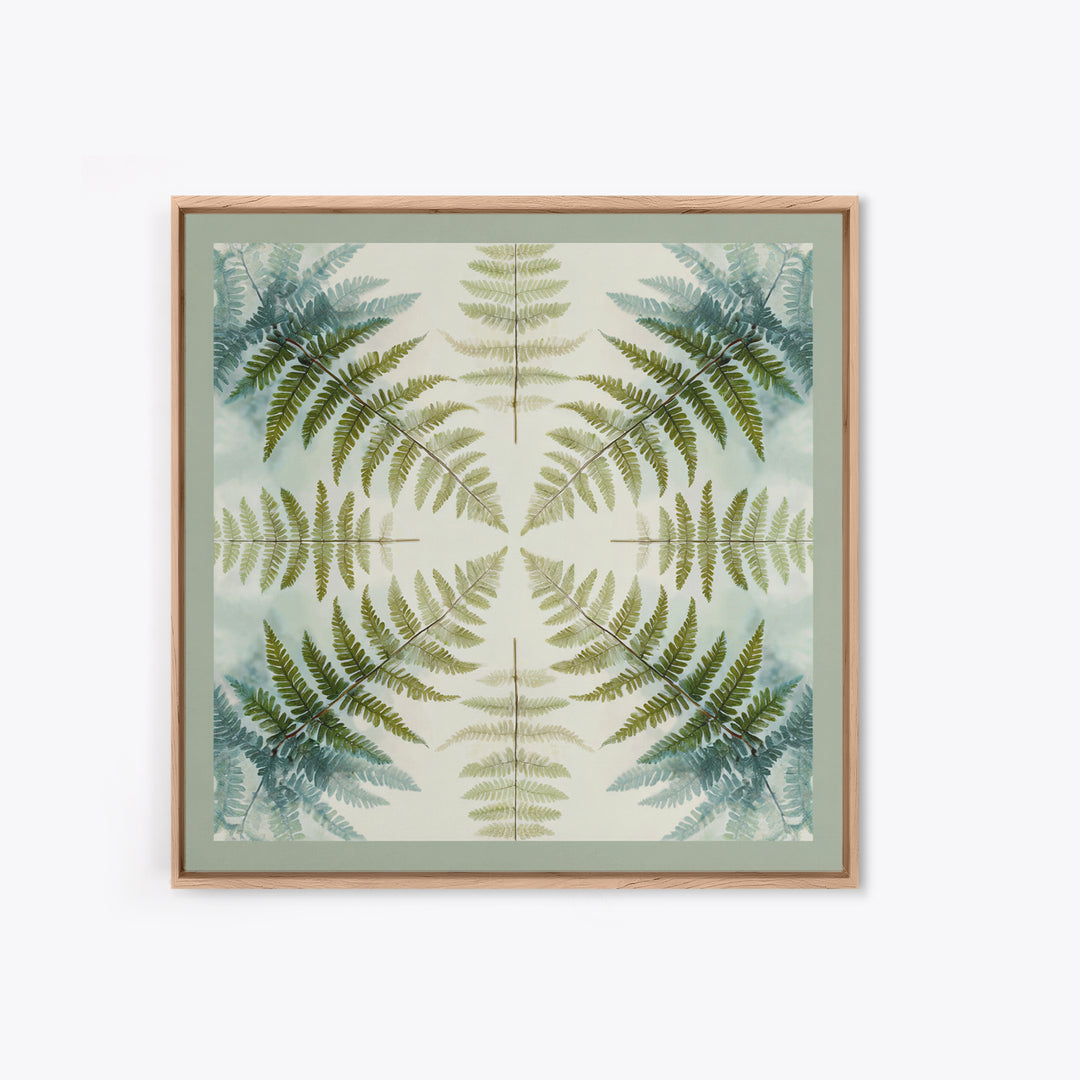 Minimal Green Fern Specimen Framed Canvas Print, Medical Office Art, Medical Student Gift, Office Decor, Fine Art, Calm, MOA-1x1-8