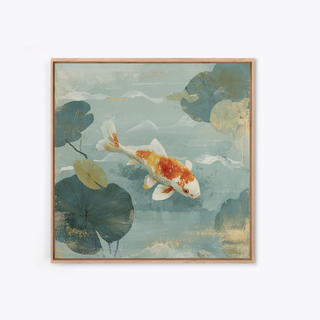 Calm Koi Fish Swimming Through Clear Water Canvas Print, Medical Office Art, Neuroscience Art, Office Decor, Fine Art, Calm, MOA-1x1-94