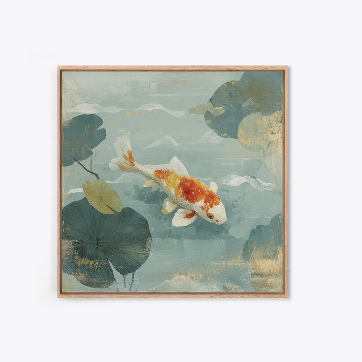 Calm Koi Fish Swimming Through Clear Water Canvas Print, Medical Office Art, Neuroscience Art, Office Decor, Fine Art, Calm, MOA-1x1-94